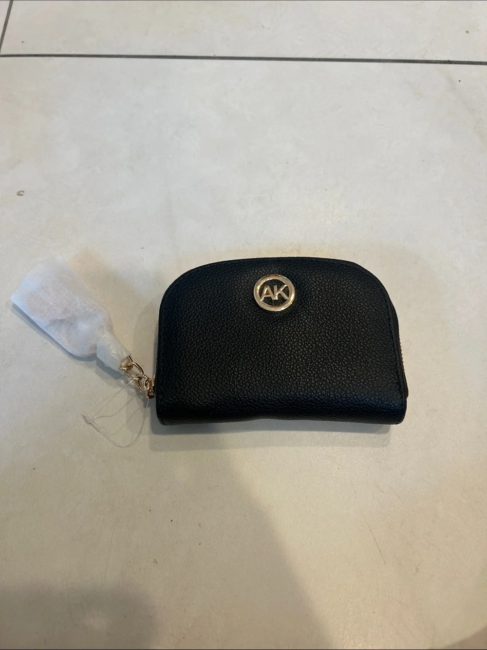 Black Pebbled Leather Wallet Pouch